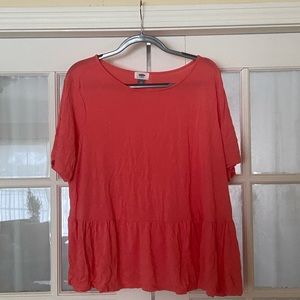 Hot Pink Old Navy Peplum T-Shirt Top